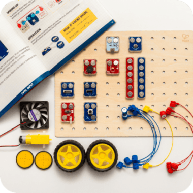 We invent <span class="purple">high-quality</span> educational products that give the power of <span class="red">creation</span> to children ages <span class="blue">8+</span>, while <span class="yellow">challenging</span> them to problem solve for real!